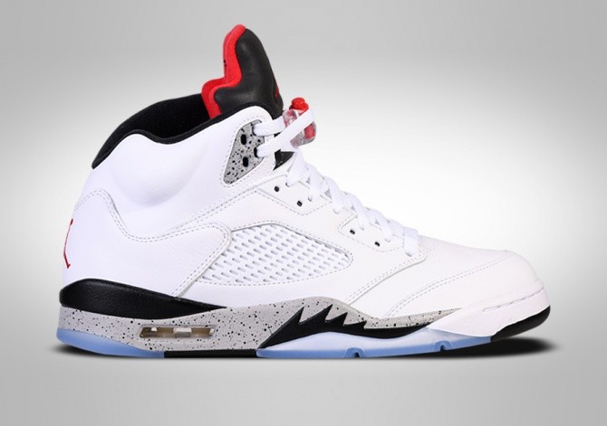 NIKE AIR JORDAN 5 RETRO WHITE CEMENT