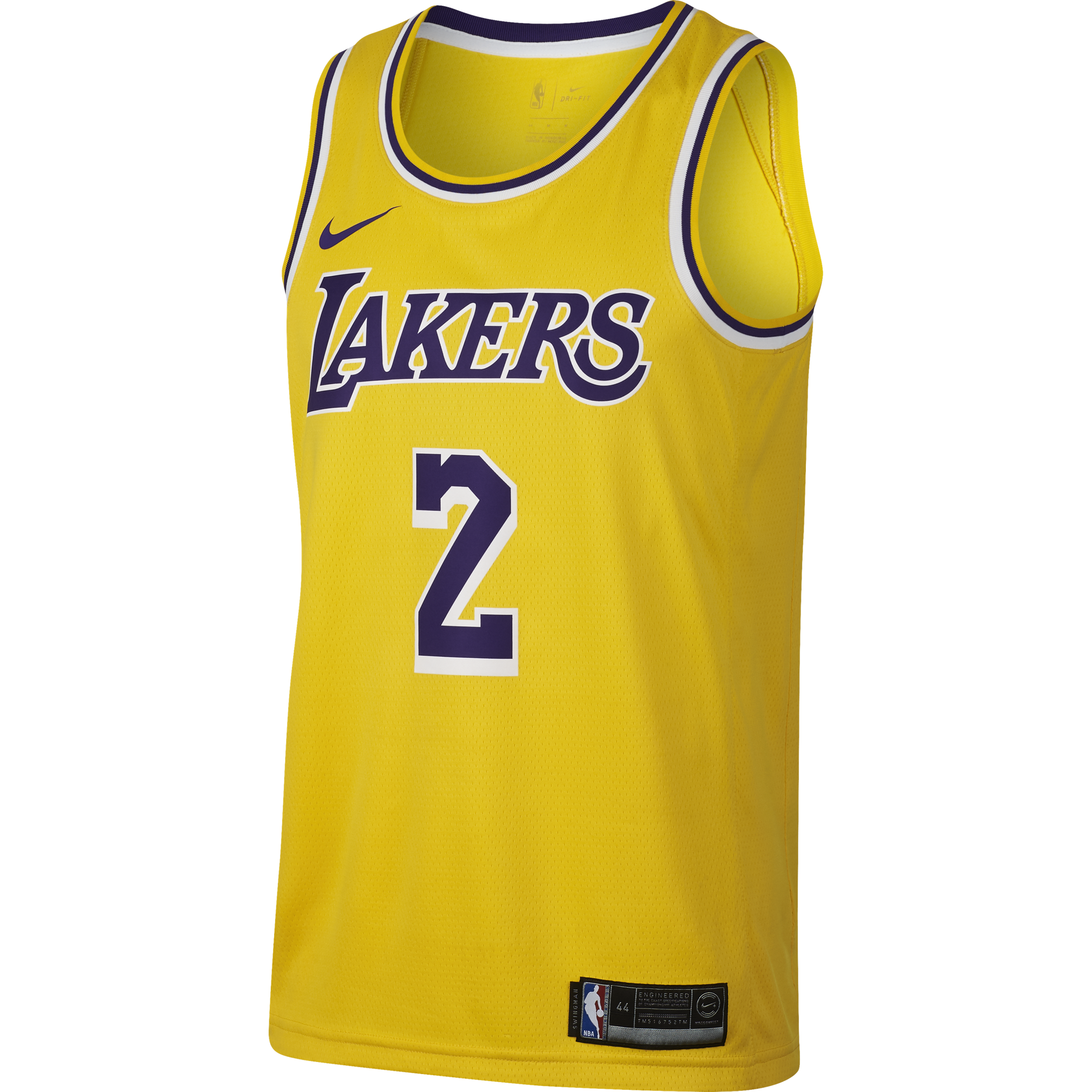 NIKE NBA LOS ANGELES LAKERS LONZO BALL SWINGMAN ROAD JERSEY AMARILLO