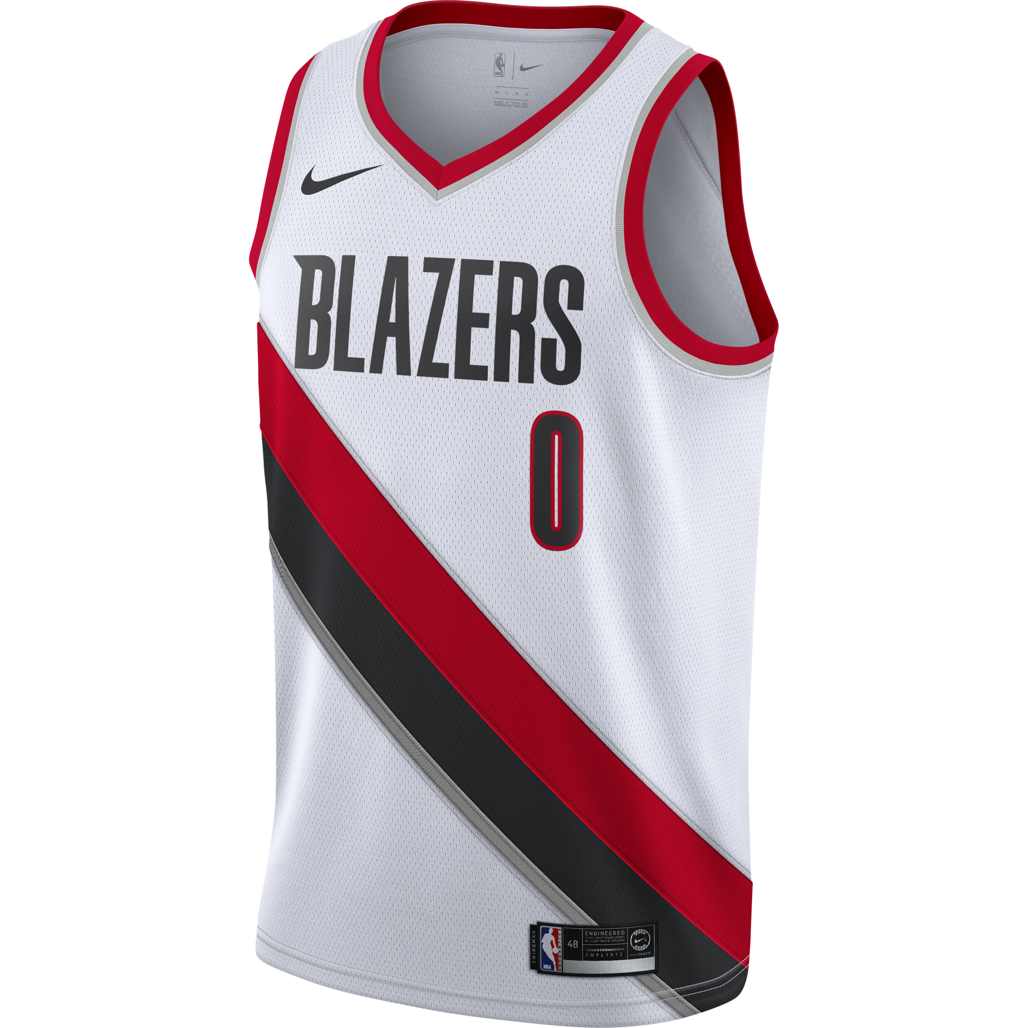 NIKE NBA PORTLAND TRAIL BLAZERS DAMIAN LILLARD SWINGMAN HOME JERSEY WHITE