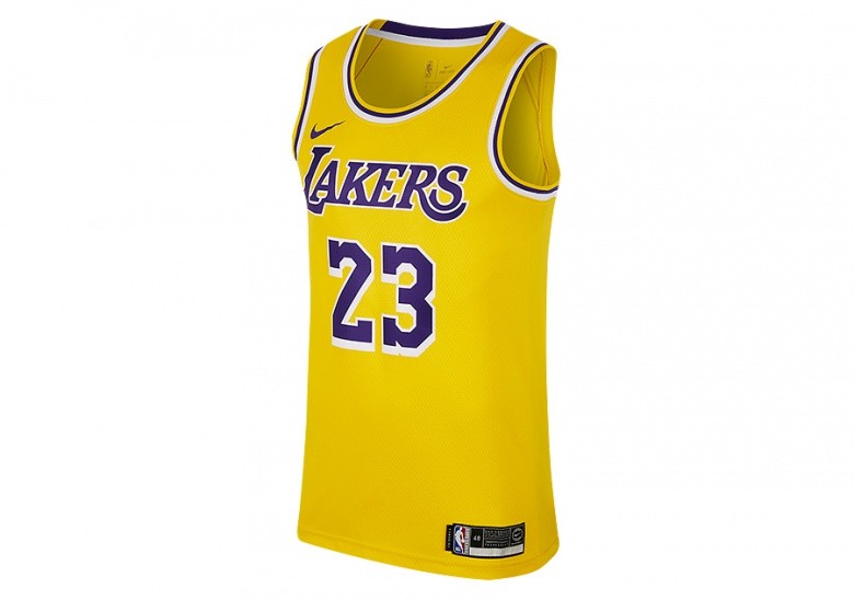 Lakers NBA Round Neck Black & Yellow #23 Jersey,Los Angeles Lakers