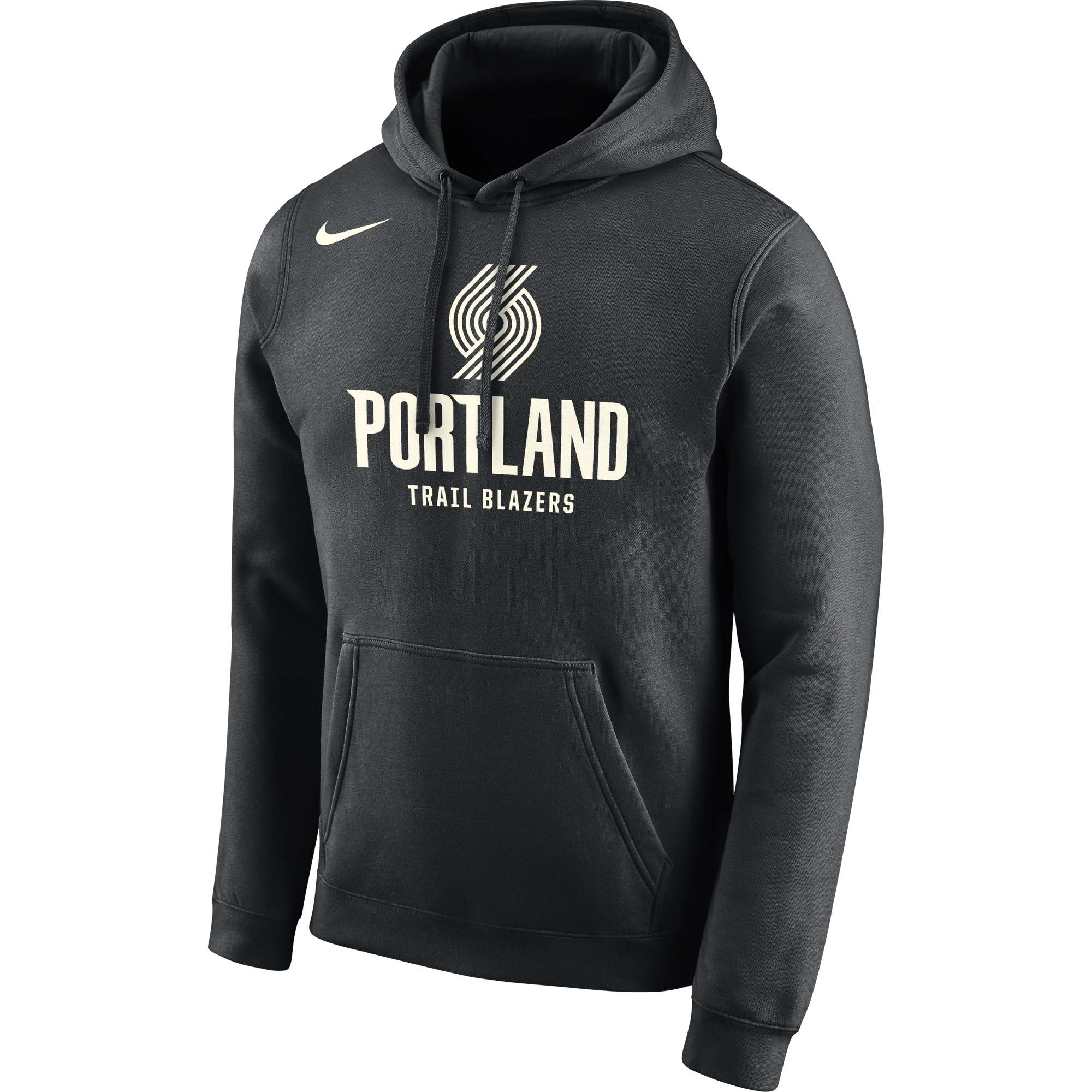 NIKE NBA PORTLAND TRAIL BLAZERS HOODIE LOGO BLACK