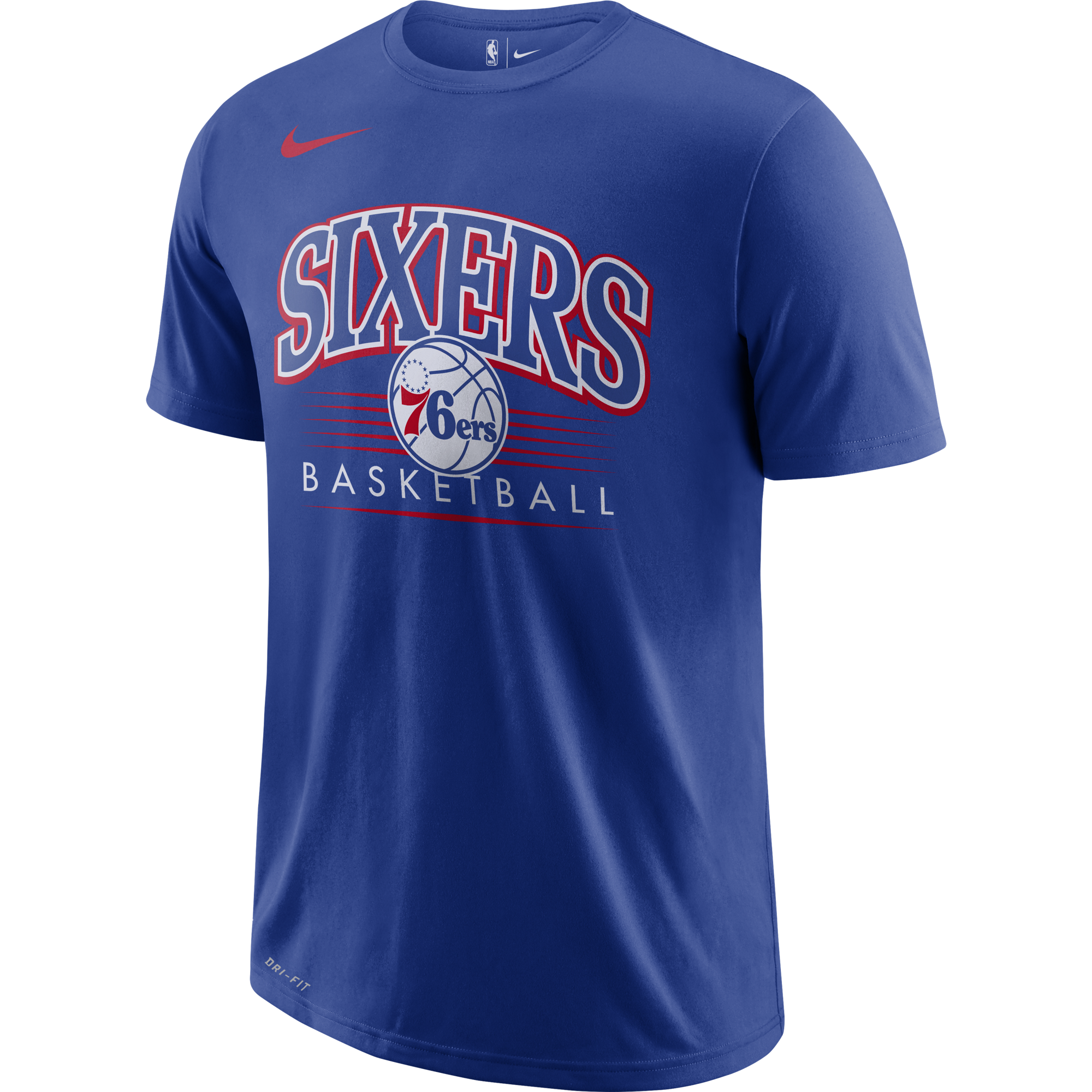 NIKE NBA PHILADELPHIA 76ERS CREST DRY TEE RUSH BLUE