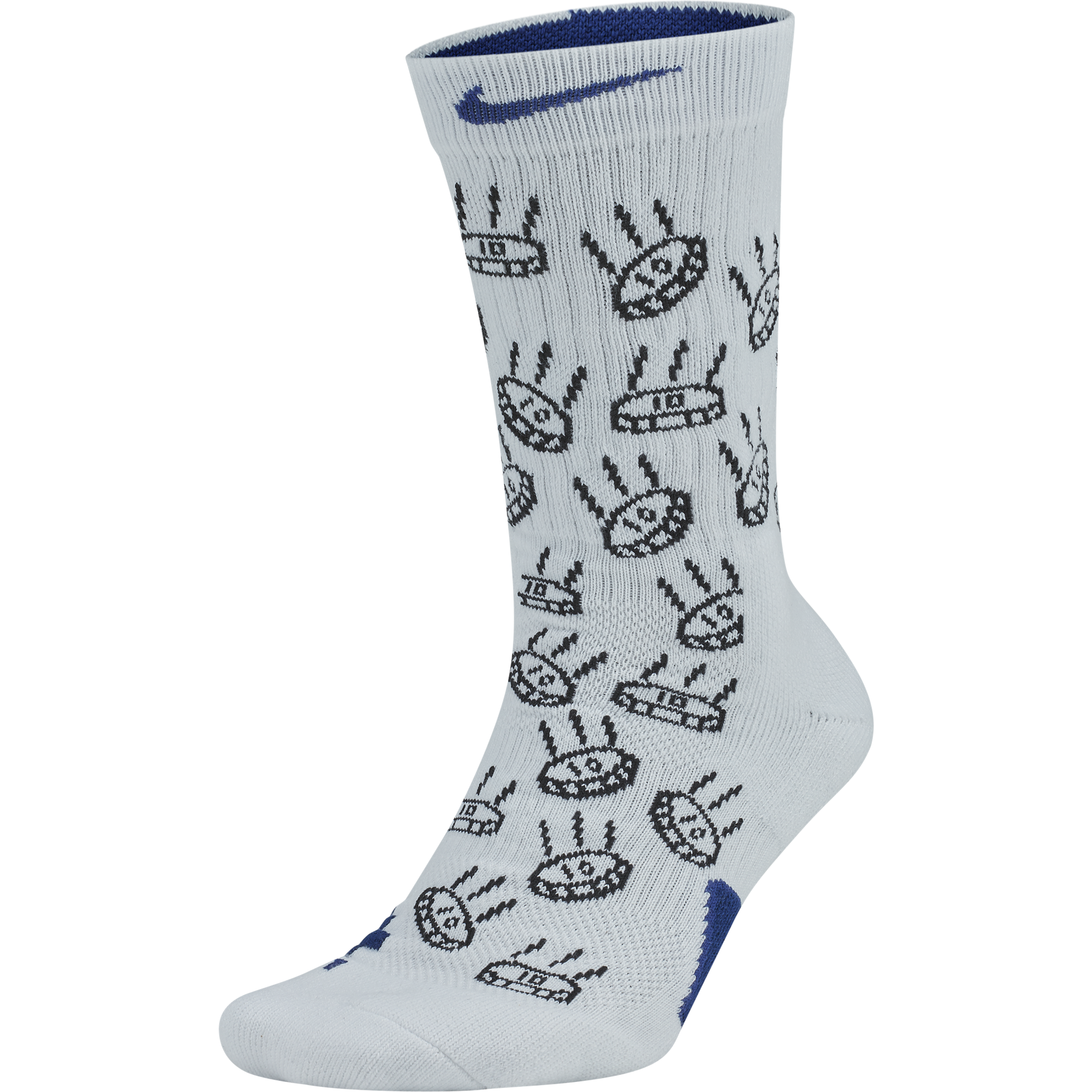 NIKE ELITE CREW - GFX 2 SOCKS WHITE