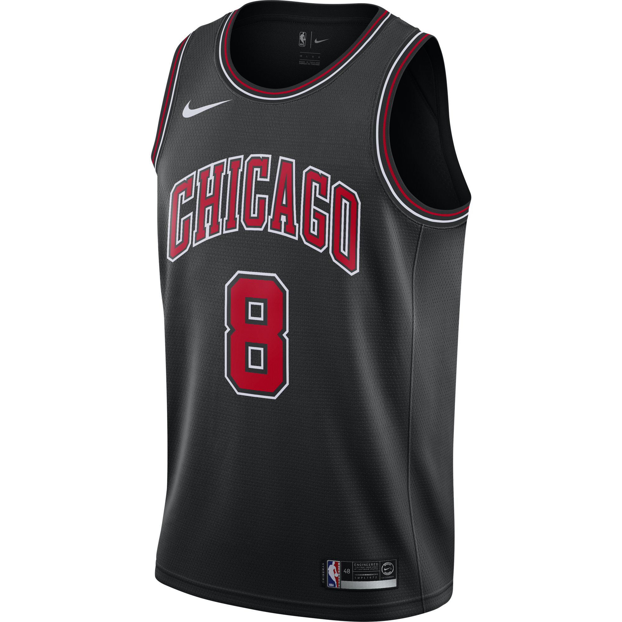 NIKE NBA CHICAGO BULLS ZACH LAVINE STATEMENT EDITION SWINGMAN JERSEY BLACK