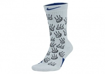 NIKE ELITE CREW - GFX 2 SOCKS WHITE