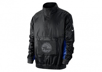 NIKE NBA PHILADELPHIA 76ERS LIGHTWEIGHT COURTSIDE JACKET BLACK