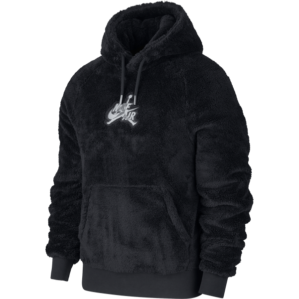 NIKE AIR JORDAN WINGS SHERPA PULLOVER HOODIE BLACK