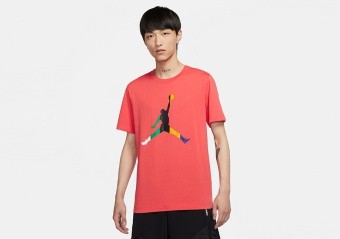 NIKE AIR JORDAN SPORT DNA JUMPMAN CREW TEE TRACK RED