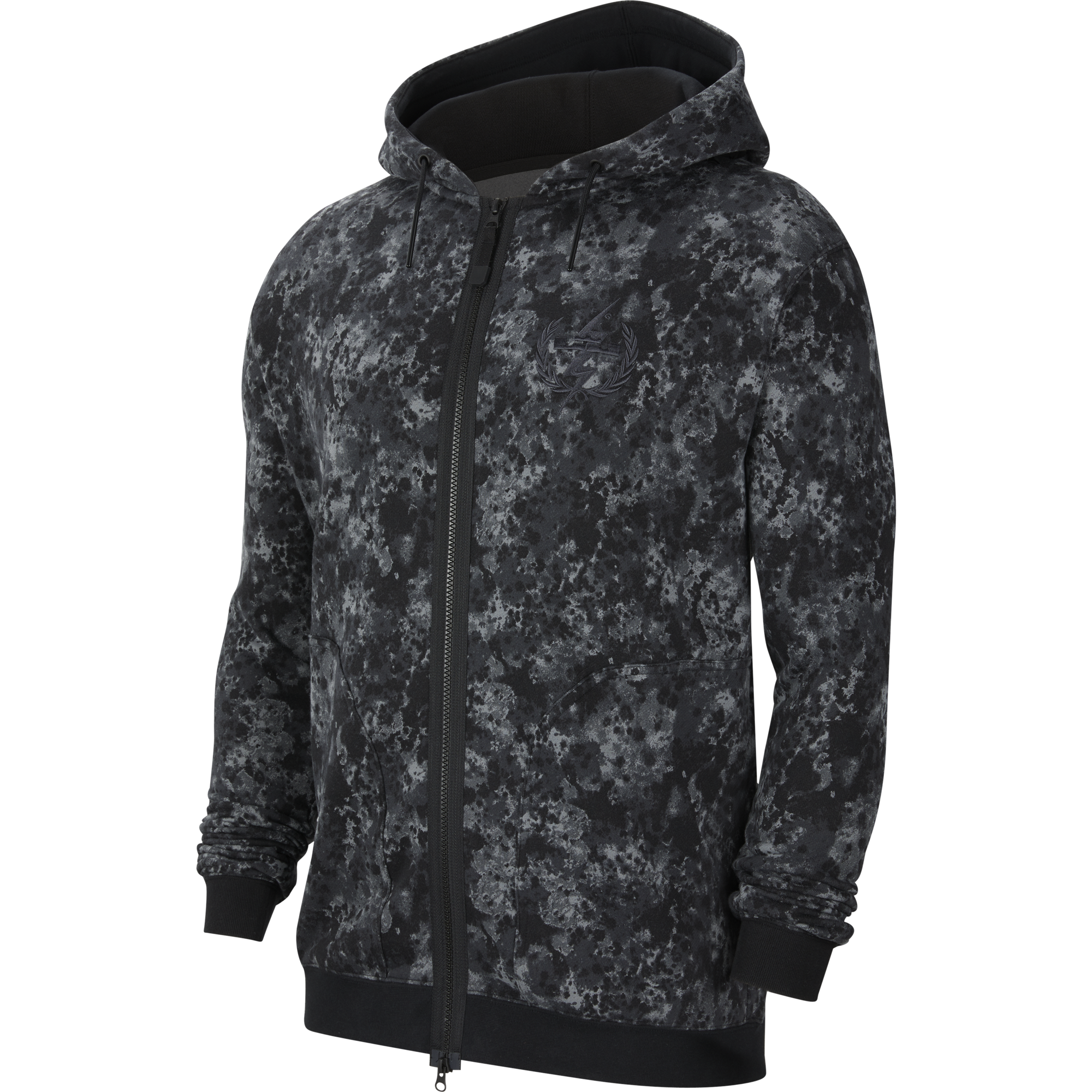 NIKE LEBRON PRINTED FULL-ZIP HOODIE SMOKE GREY