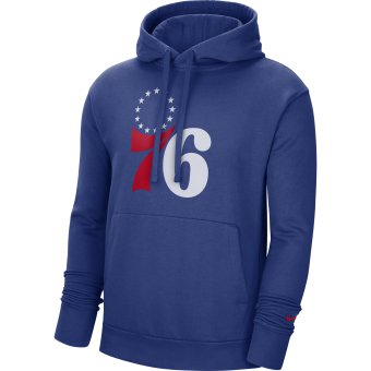 NIKE NBA PHILADELPHIA 76ERS ESSENTIAL LOGO PULLOVER HOODIE RUSH BLUE