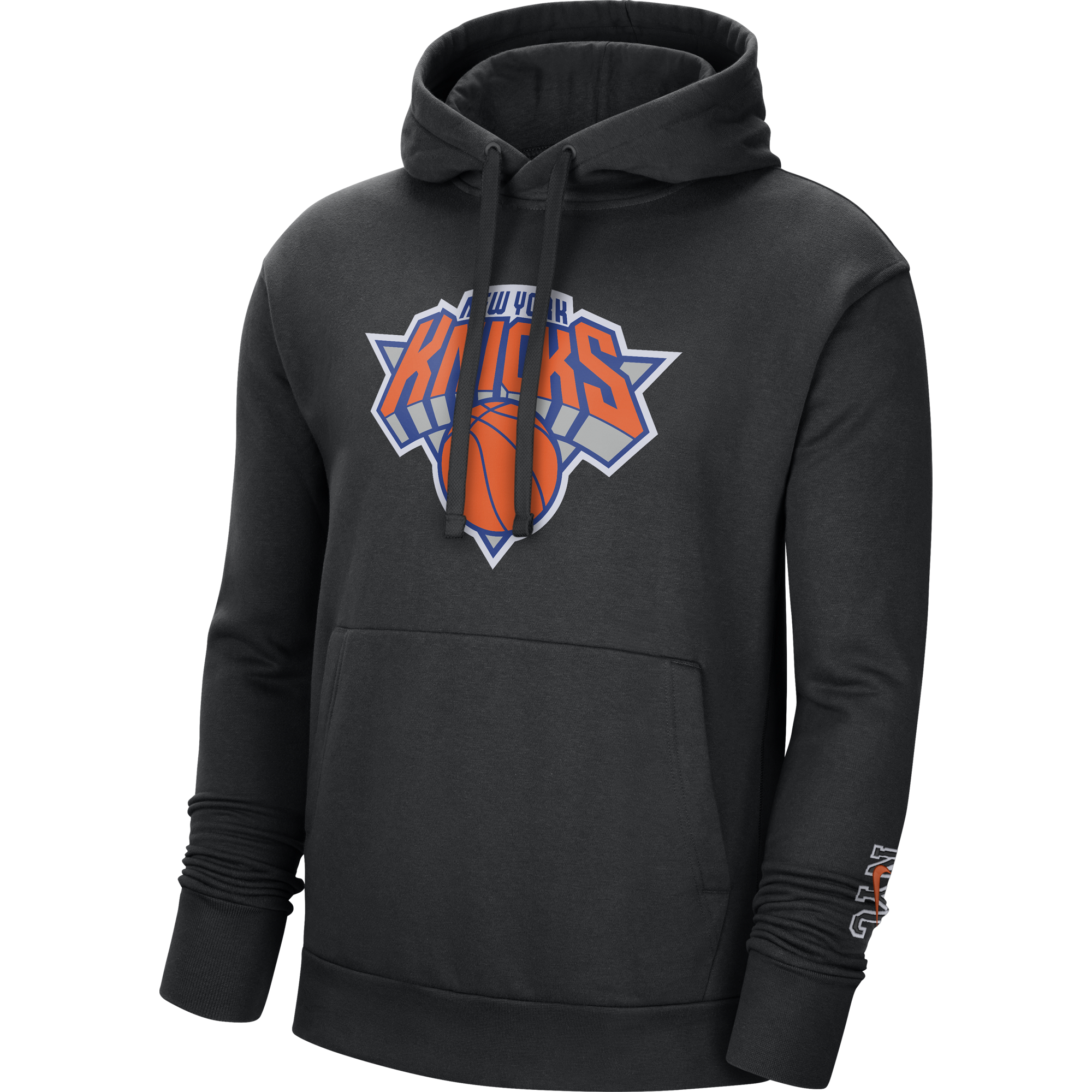 NIKE NBA NEW YORK KNICKS CITY EDITION LOGO PULLOVER HOODIE BLACK