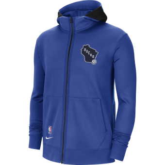 NIKE NBA MILWAUKEE BUCKS SHOWTIME CITY EDITION THERMA FLEX HOODIE GAME ROYAL