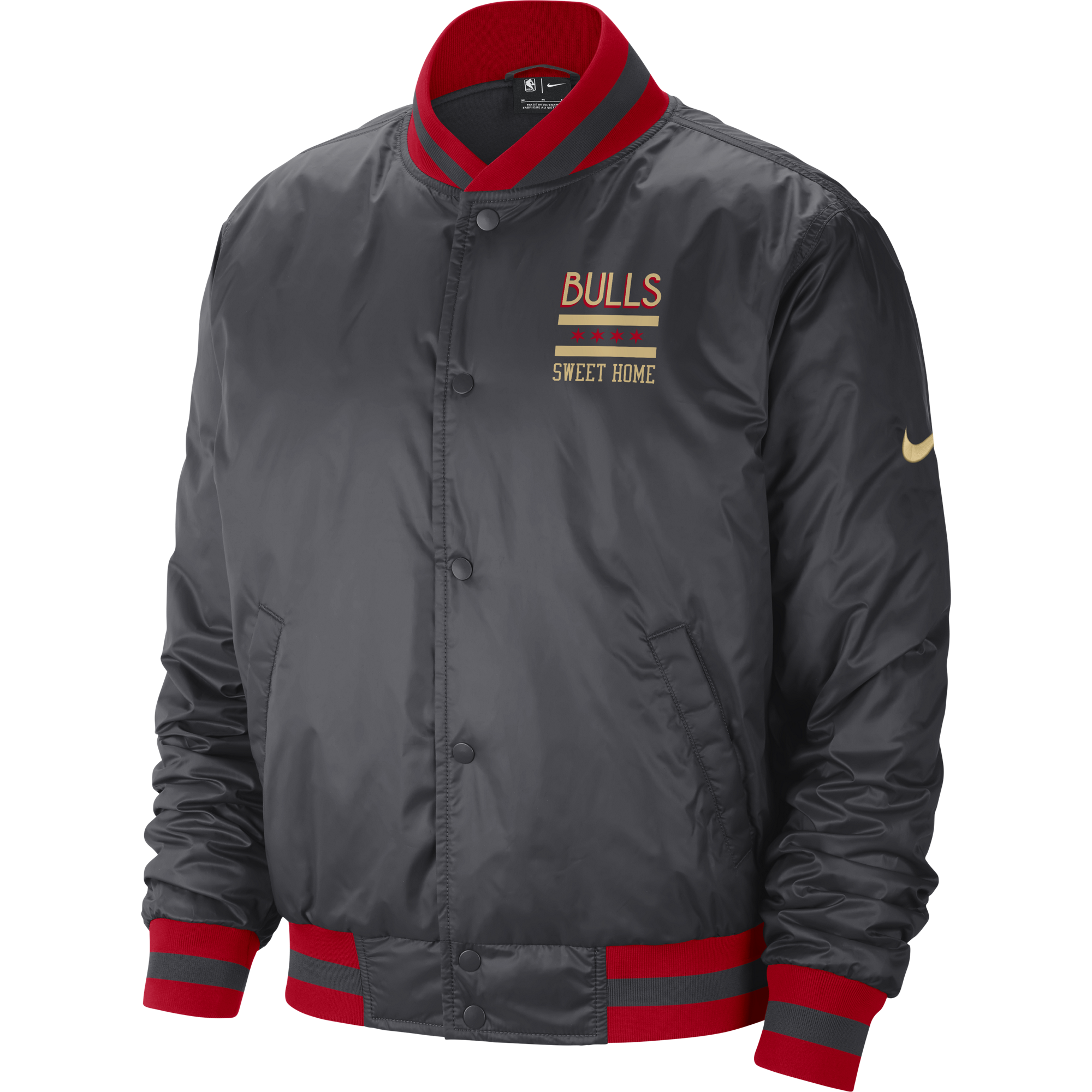 NIKE NBA CHICAGO BULLS CITY EDITION COURTSIDE JACKET ANTHRACITE