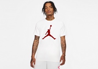 NIKE AIR JORDAN JUMPMAN TEE WHITE GYM RED