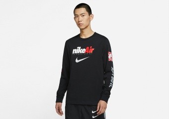 NIKE NSW SWOOSH AIR GRAPHIC LONG-SLEEVE BLACK