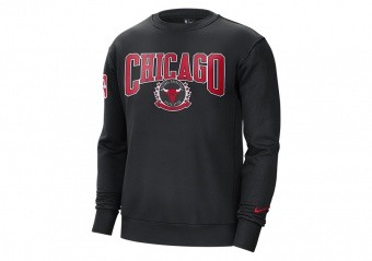 NIKE NBA CHICAGO BULLS FLEECE COURTSIDE 75 CREWNECK BLACK