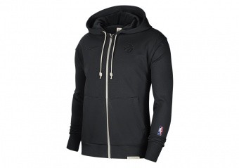 NIKE NBA TORONTO RAPTORS DRI-FIT STANDARD ISSUE FULL-ZIP HOODIE BLACK