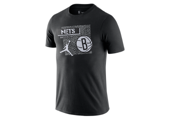 NIKE NBA BROOKLYN NETS DRI-FIT STATEMENT TEE BLACK