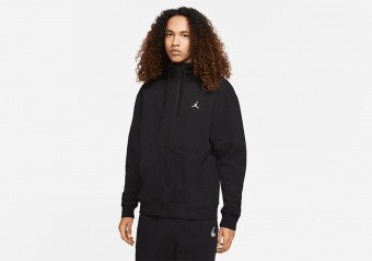 NIKE AIR JORDAN ESSENTIALS FLEECE FULL-ZIP HOODIE BLACK