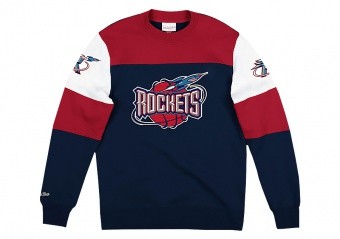 MITCHELL & NESS OVERTIME FLEECE CREW SWEATSHIRT HOUSTON ROCKETS