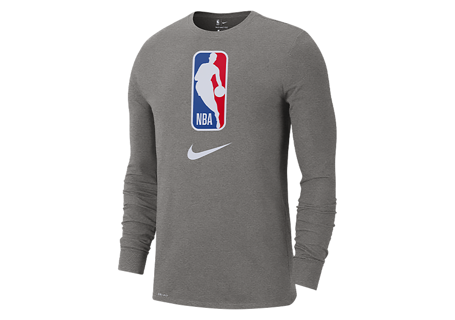 NIKE NBA TEAM 31 DRI-FIT LONG SLEEVE DARK GREY HEATHER