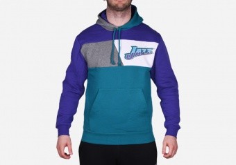 MITCHELL & NESS COLOR BLOCKED FLEECE HOODIE UTAH JAZZ