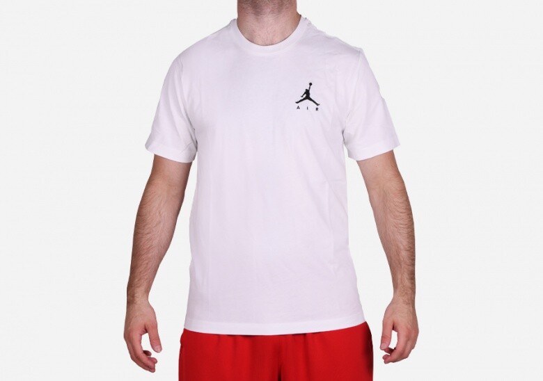 NIKE AIR JORDAN AIR JUMPMAN LOGO EMBROIDERED TEE WHITE